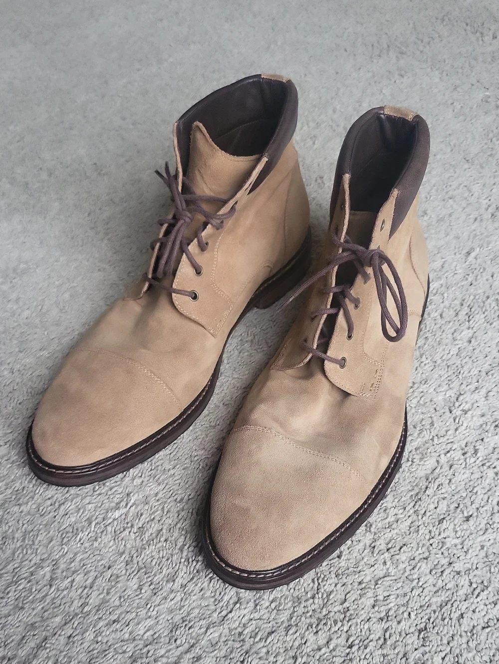 Johnston & Murphy Chukka Boots Mens 11M Tan Suede Cody Cap Toe Lace-Up Ankle